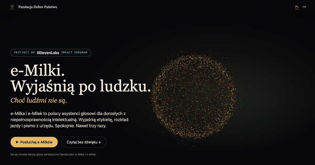 e-Milki: Fundacja Dobre Państwo w ElevenLabs Impact Program